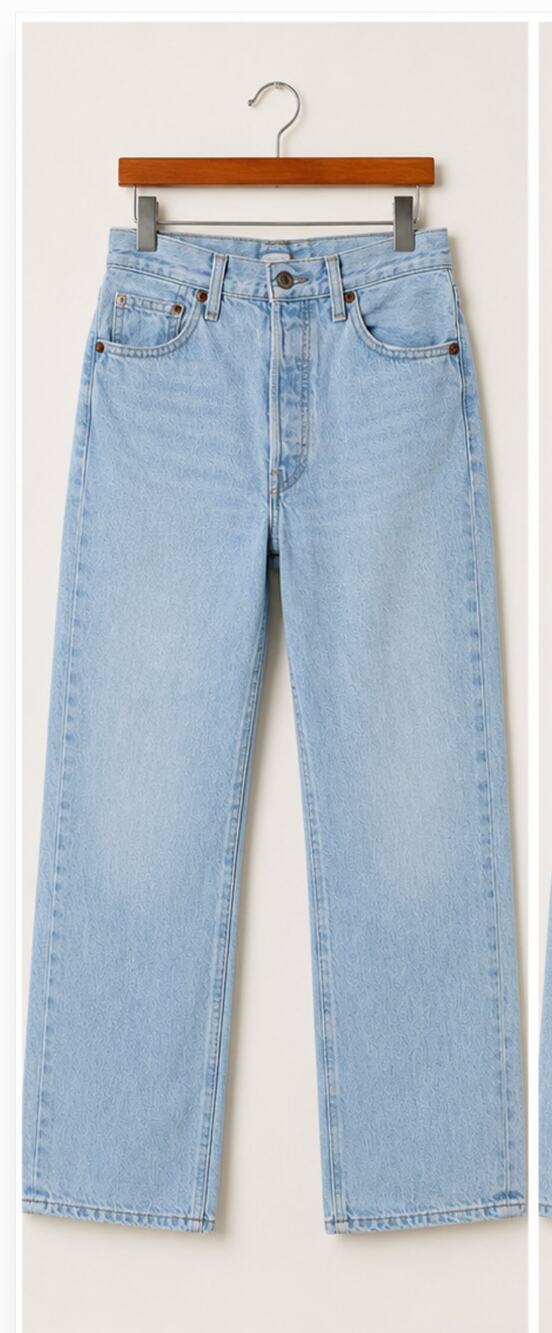 Levis Premium Denim ButtonFly Ribcage Straight Ankle Jean 25